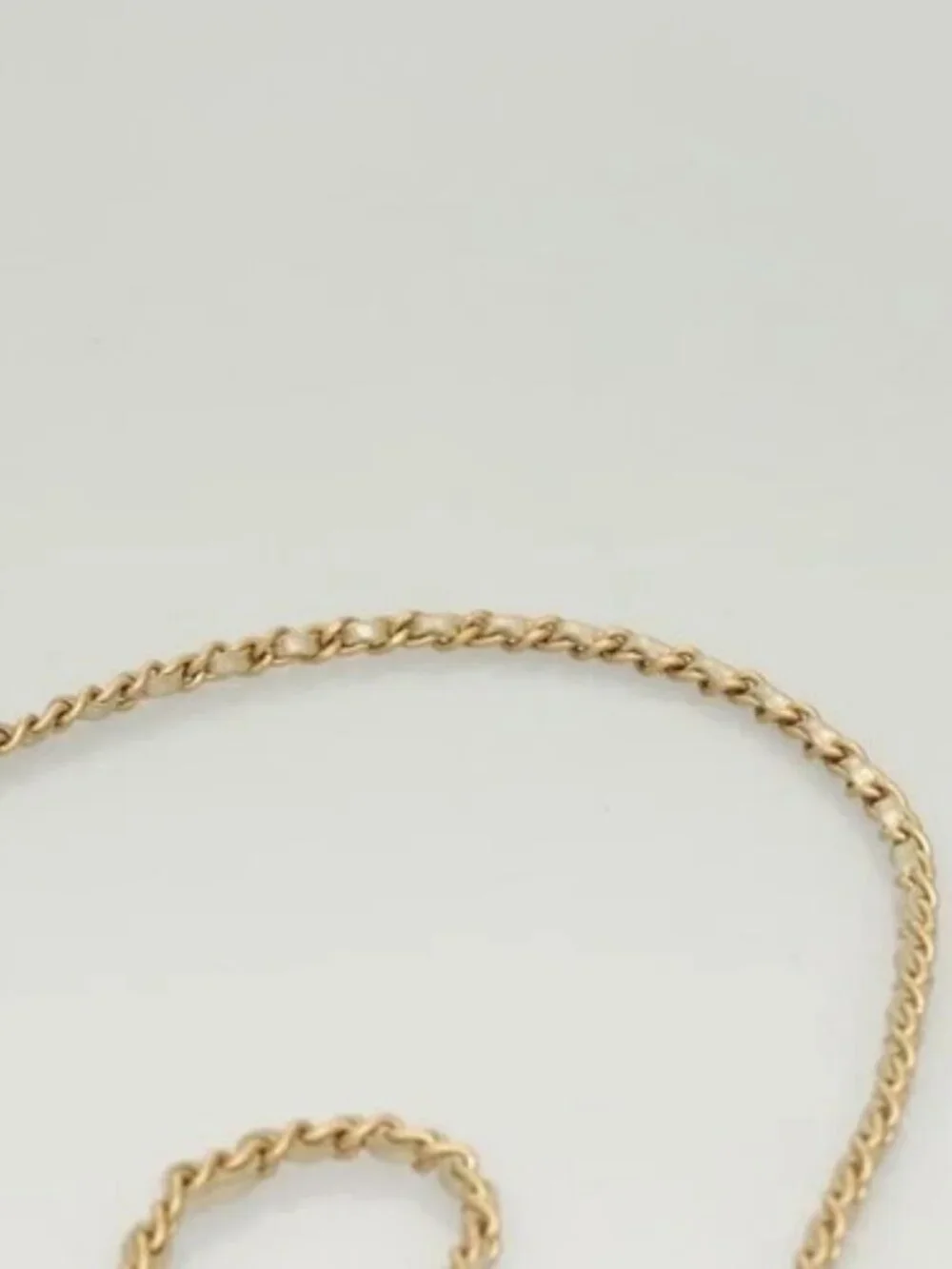 CHANEL New Travel Line Chain Wallet Nylon Gold CC Auth 119624